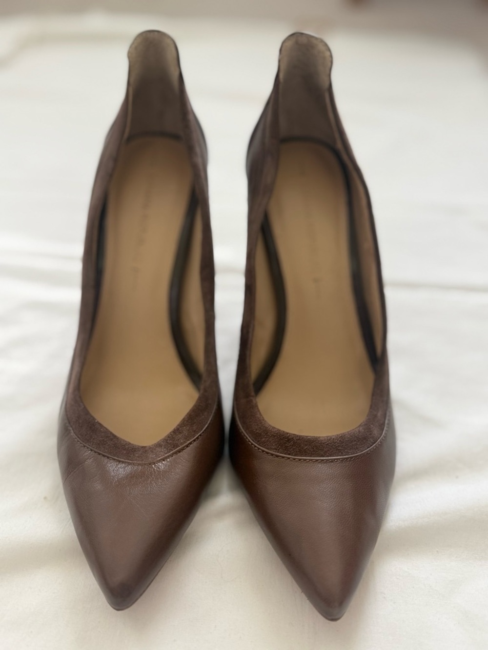 Banana Republic Brown Leather Pointed Toe Heels Pumps Italy Classic sz 8